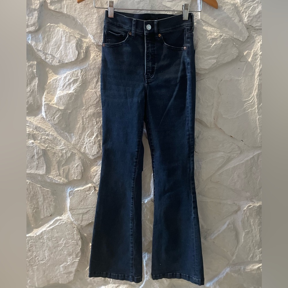 Express Dark Wash Flare High Rise 00R - Picture 2 of 9
